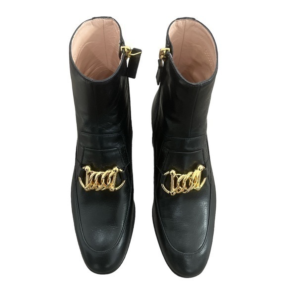 Gucci Black Leather Horsebit Chain Kitten Ankle Boots
Size 37 NWT - Picture 1 of 9